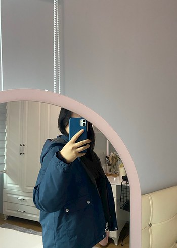 Kadın Lacivert Midi Kışlık Ceket - Görsel 4