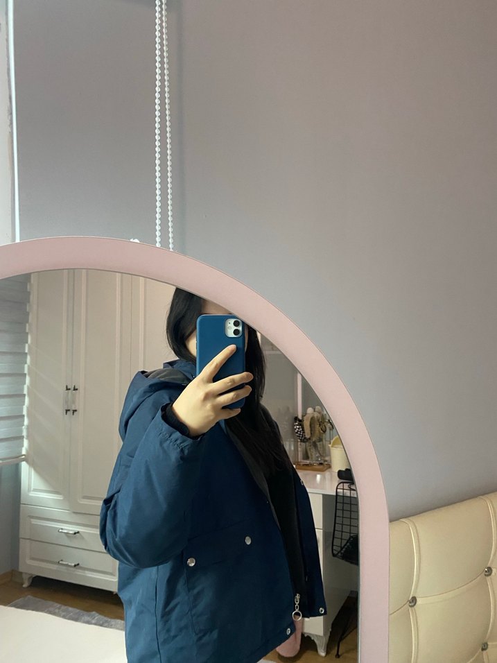 Kadın Lacivert Midi Kışlık Ceket - Görsel 4