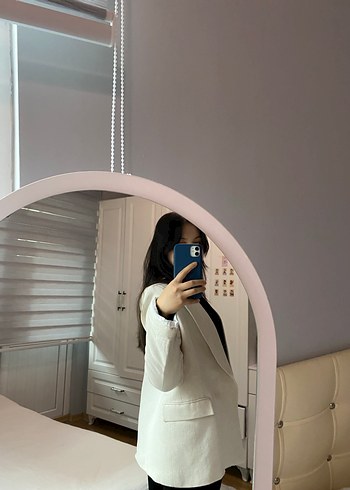 Bej Kadın Midi Blazer Ceket - Görsel 4