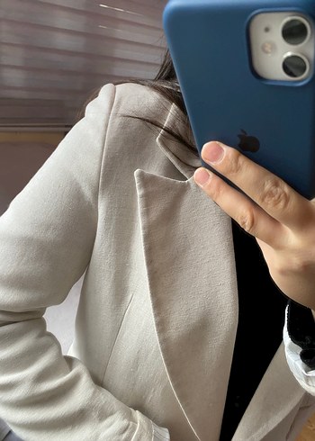 Bej Kadın Midi Blazer Ceket - Görsel 6