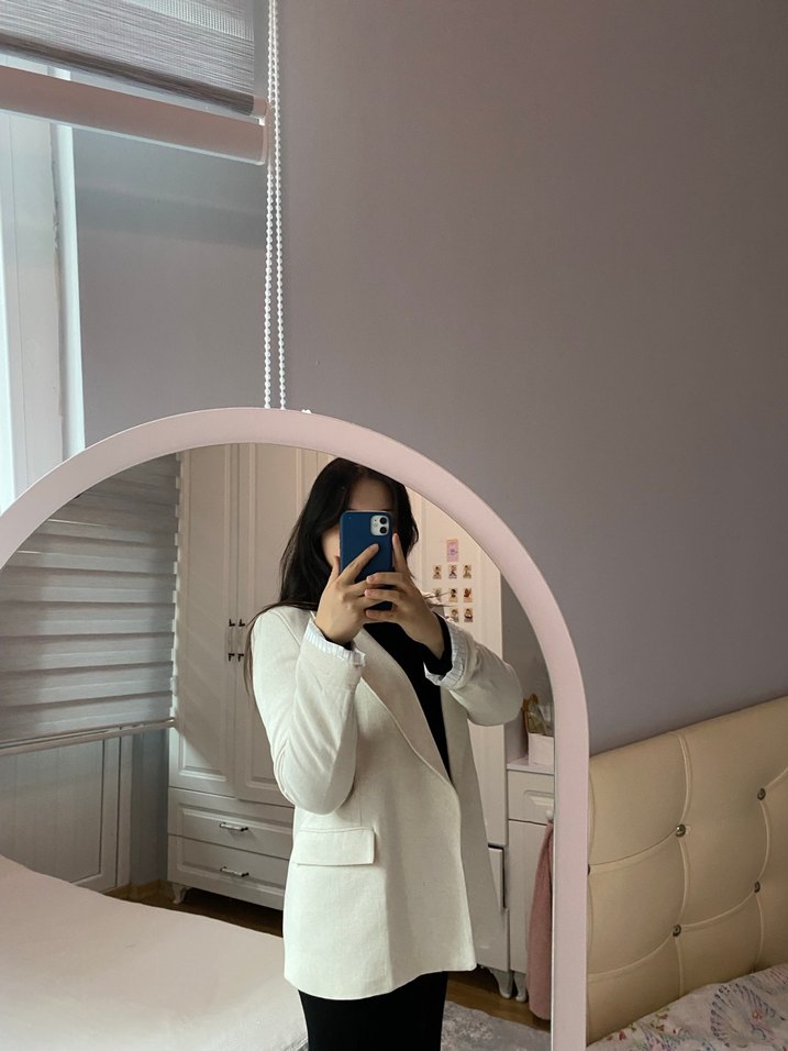 Bej Kadın Midi Blazer Ceket - Görsel 3