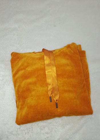 Sarı Kapüşonlu Kadın Sweatshirt - Görsel 3