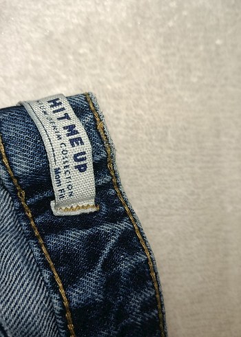 Yırtık Detaylı Gri Mavi Midi Kot Pantolon - Görsel 2