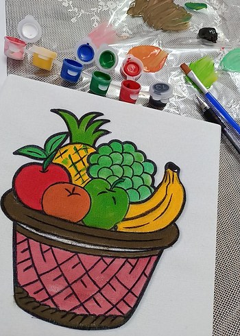 Renkli Meyve Sepeti Desenli Depolama Çantalı tablo - Görsel 2