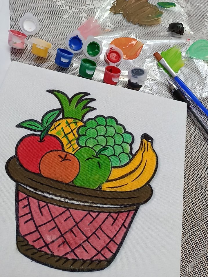 Renkli Meyve Sepeti Desenli Depolama Çantalı tablo - Görsel 2