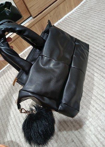 Siyah Deri Kadın Çanta - Görsel 2