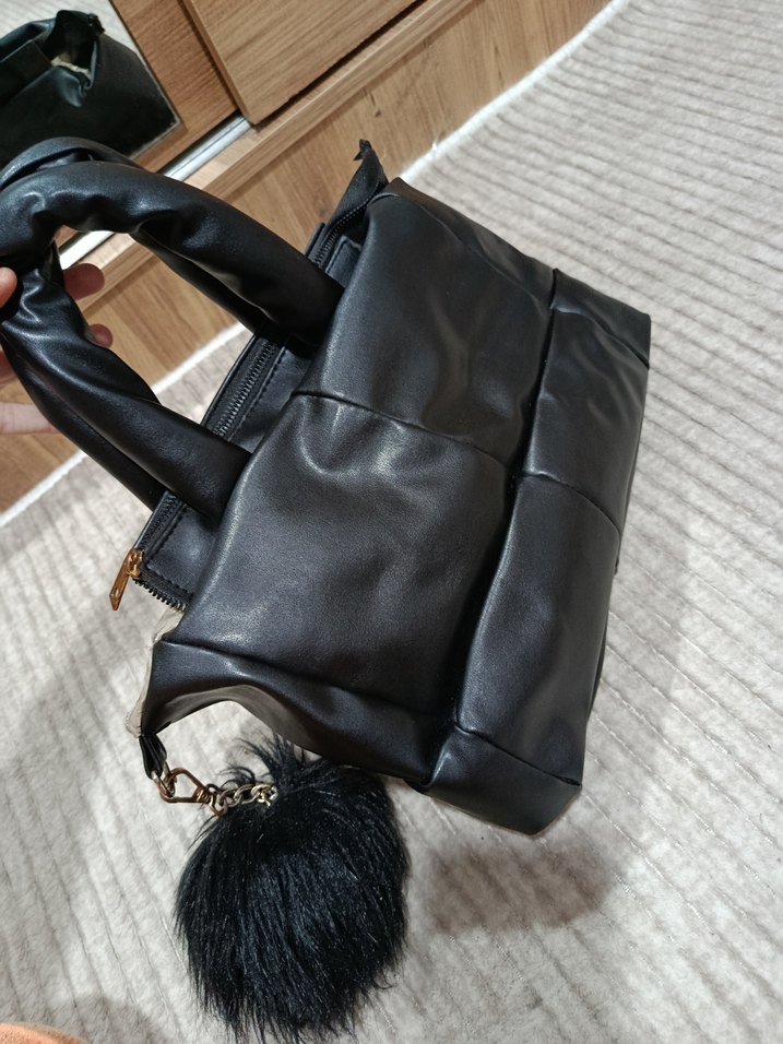 Siyah Deri Kadın Çanta - Görsel 2