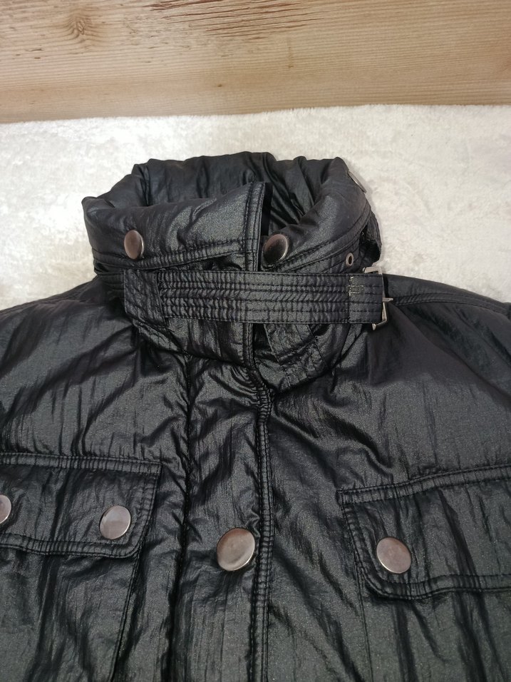 Kemerli Siyah Çocuk Kışlık Mont - Görsel 2