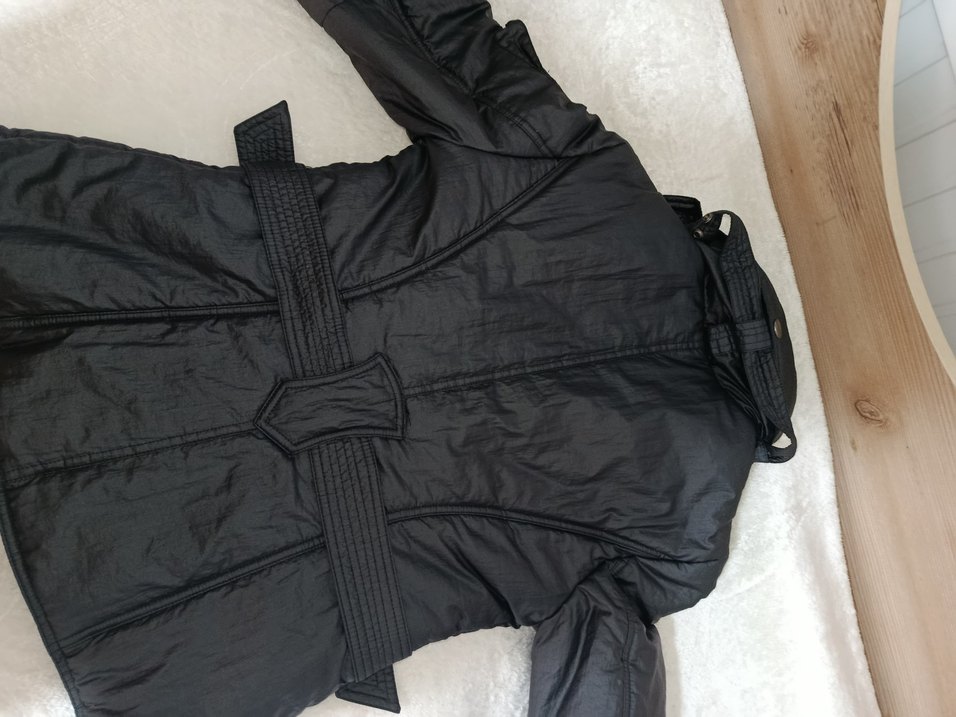 Kemerli Siyah Çocuk Kışlık Mont - Görsel 3