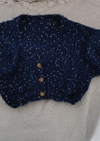 Mavi Örgü Hırka - Görsel 3