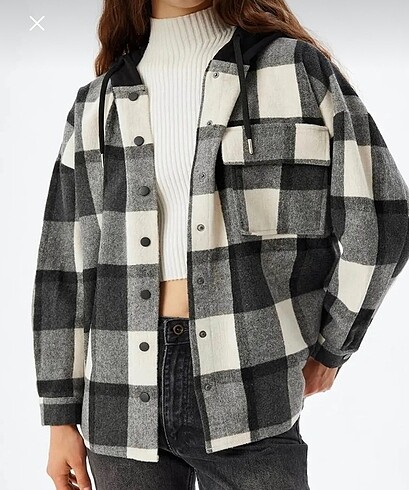 koton kapüşonlu oversize oduncu gömleği