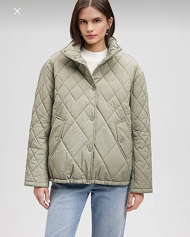 Mavi Jeans kapitone oversize haki mont