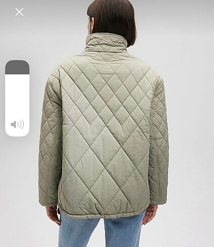 m Beden kapitone oversize haki mont