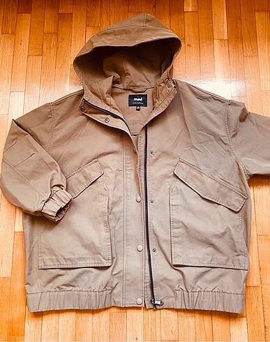 büyük cepli oversize ceket parka - Görsel 7