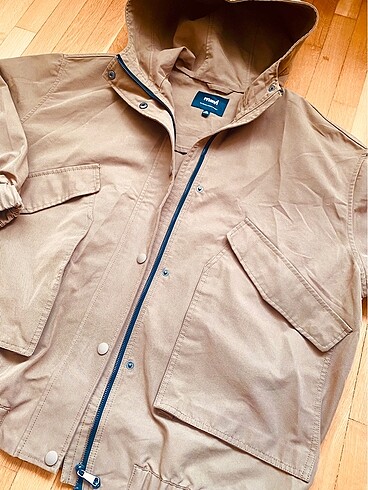 büyük cepli oversize ceket parka - Görsel 8