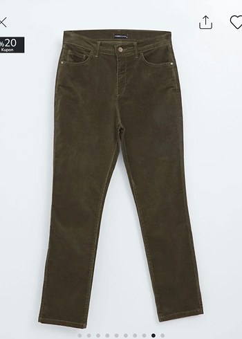 Kadın Haki kadife Pantolon - Görsel 5