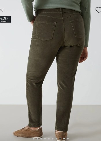 Kadın Haki kadife Pantolon - Görsel 4