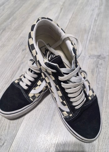 Erkek Beyaz Kareli Vans - Görsel 2