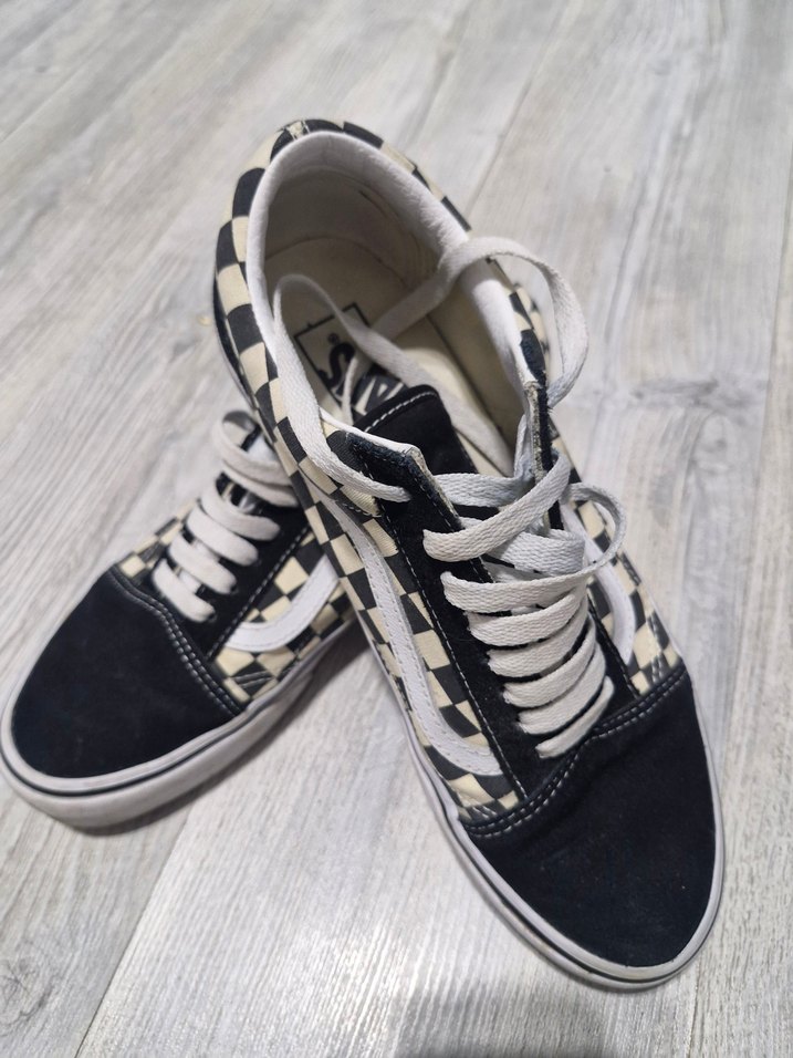 Erkek Beyaz Kareli Vans - Görsel 2