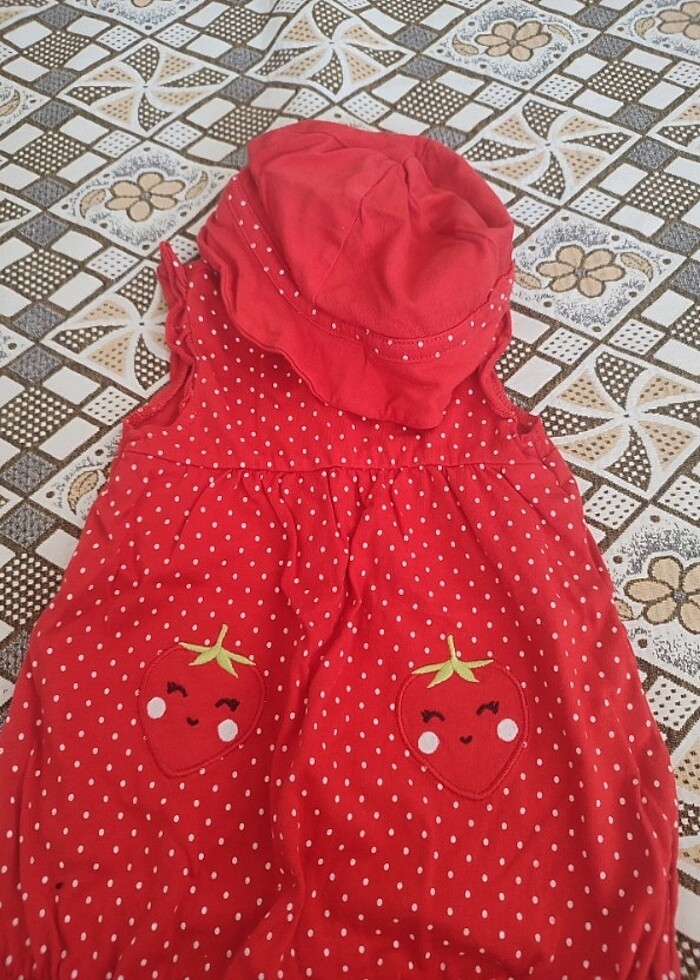 Kız bebek şapkalı tulum takımı  - Görsel 2