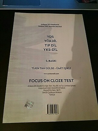 Ankara Dil Akademisi Focus on Cloze Test