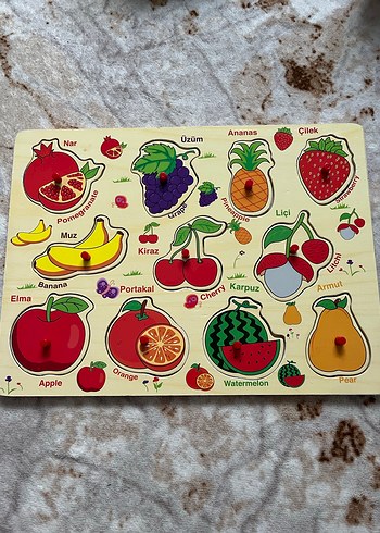 Renkli Meyve Temalı Eğitici Ahşap bul tak