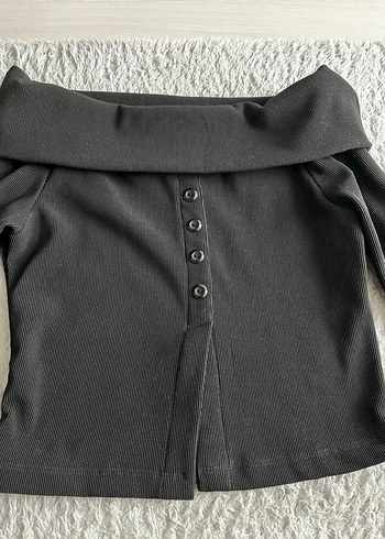m Beden Düğmeli Siyah Goth Bluz