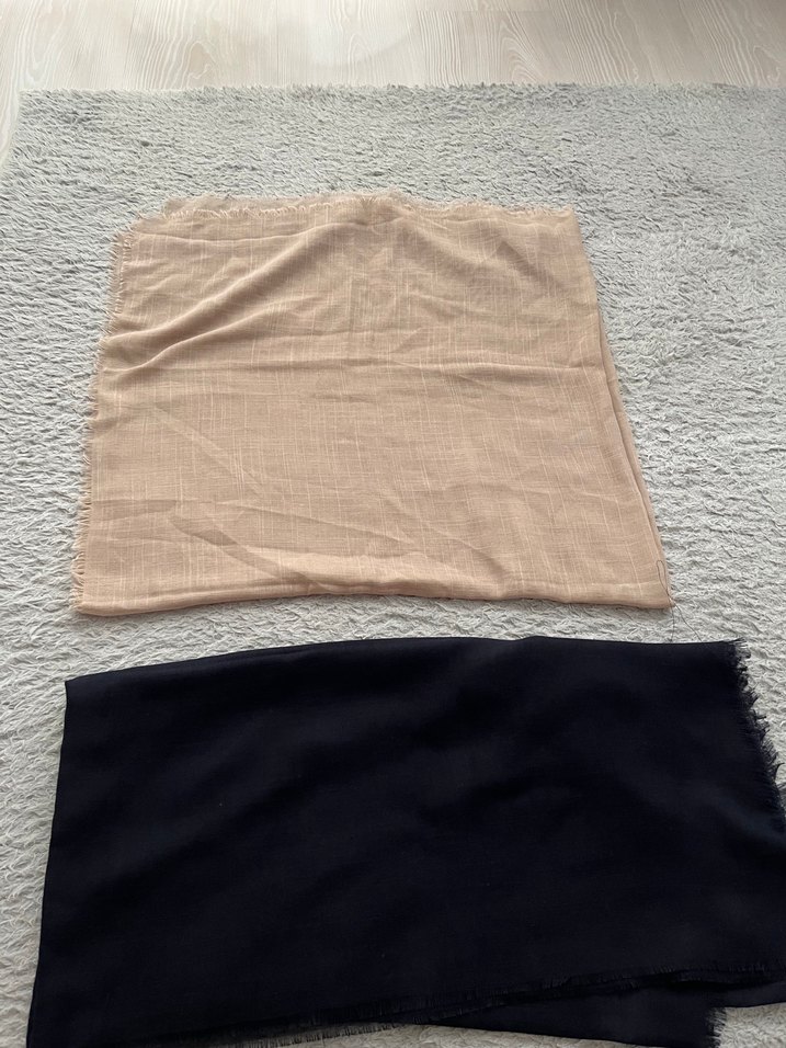 Bej ve Siyah Kadın Bohem Şal eşarp - Görsel 2