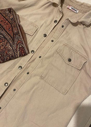 Düğmeli mevsimlik gömlek, Ceket - Görsel 4