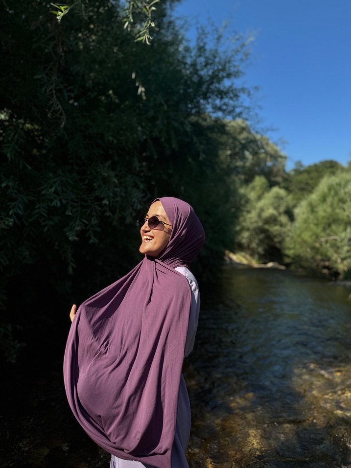 Diger Mor Pamuklu Uzun  Elbise - Görsel 3