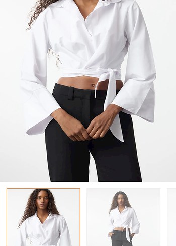 Beyaz Bağlamalı gömlek - Görsel 5