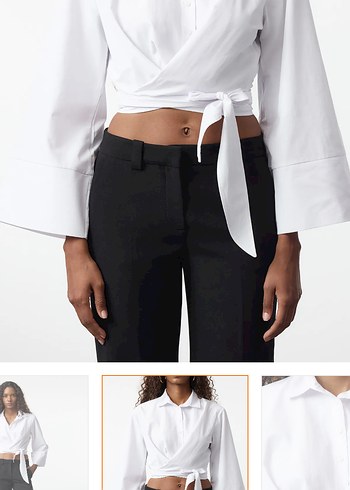 Beyaz Bağlamalı gömlek - Görsel 4