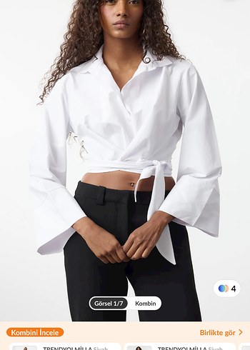 Beyaz Bağlamalı gömlek - Görsel 3