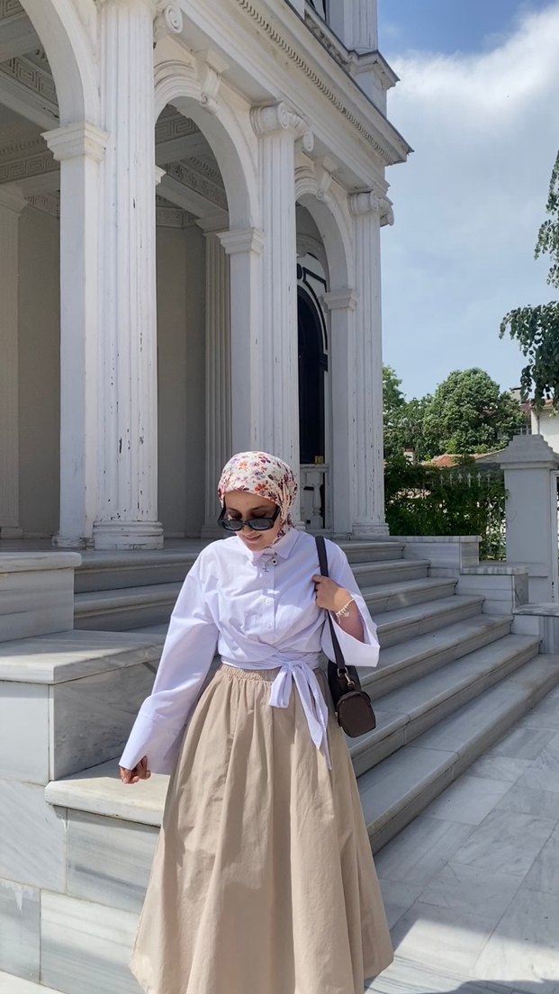 Beyaz Bağlamalı gömlek - Görsel 2