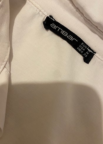 Düğmeli Beyaz Pamuklu Uzun Kollu Gömlek - Görsel 4