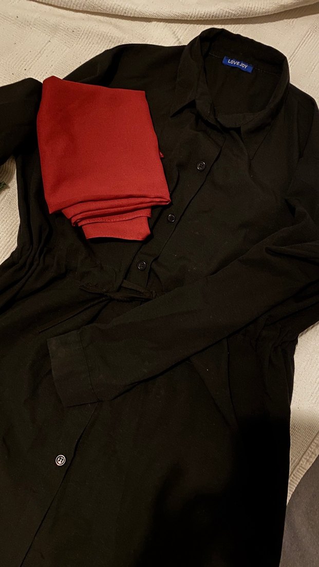 Düğmeli Siyah  Gömlek - Görsel 2