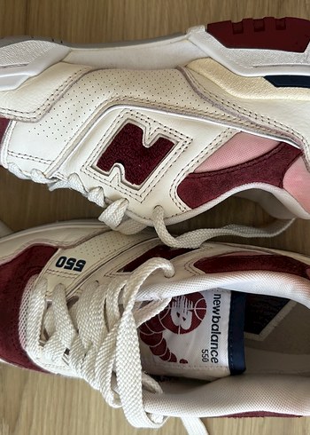 New Balance Beyaz Bordo Platform Spor Ayakkabı - Görsel 6