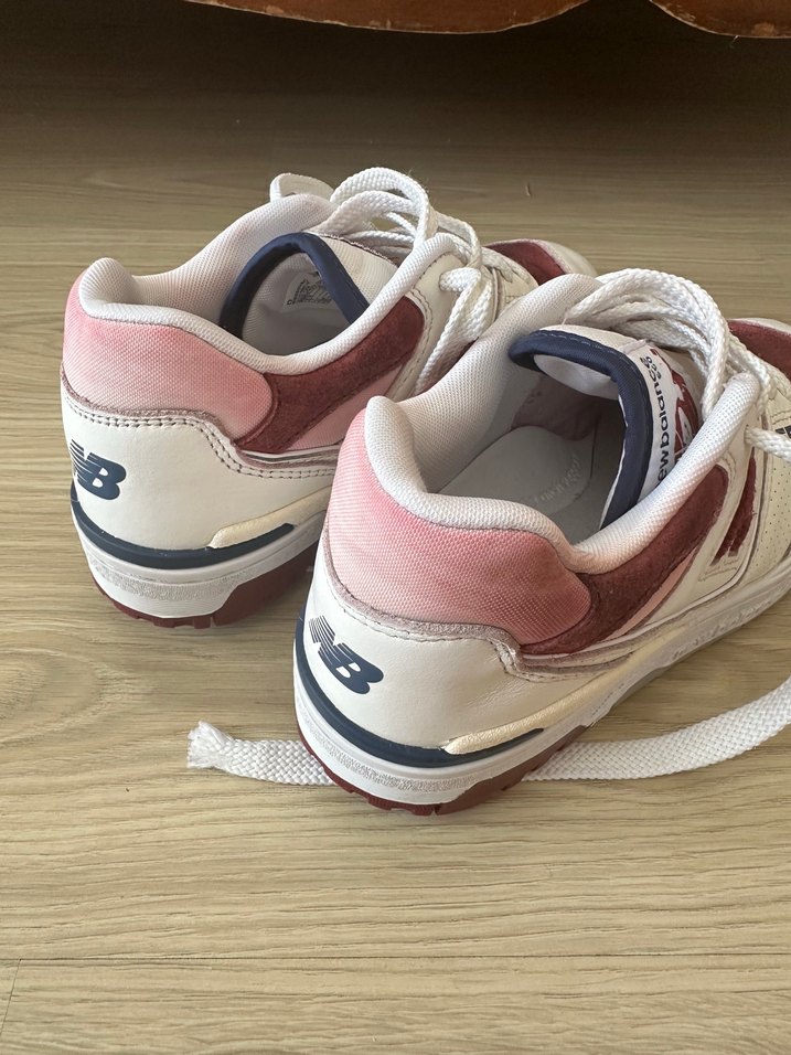 New Balance Beyaz Bordo Platform Spor Ayakkabı - Görsel 4