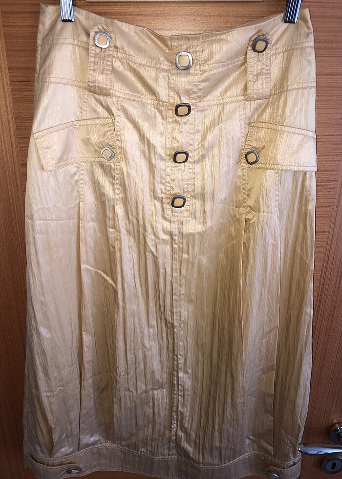 Deri görünümlü uzun şık etek - Görsel 2