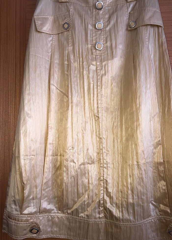 Deri görünümlü uzun şık etek - Görsel 3