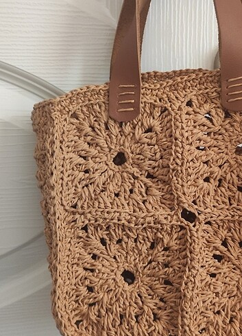  Beden Hasır kağıt ip çanta mango model çanta 