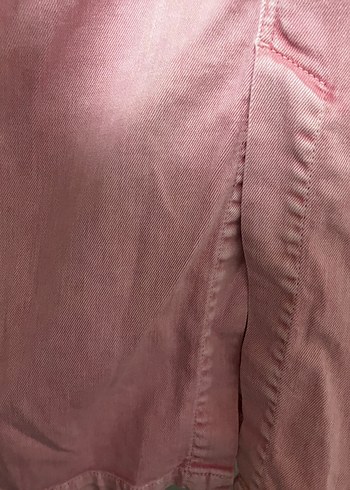 Pembe Uzun Kadın Elbise, Kısa Kollu, Dar Kesim - Görsel 2