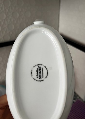 Gri Nakışlı Beyaz Tabak - Görsel 3