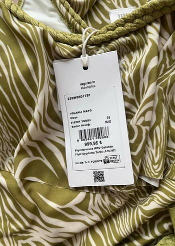 Kadın Khaki Zebra Desenli Bohem mayo - Görsel 2