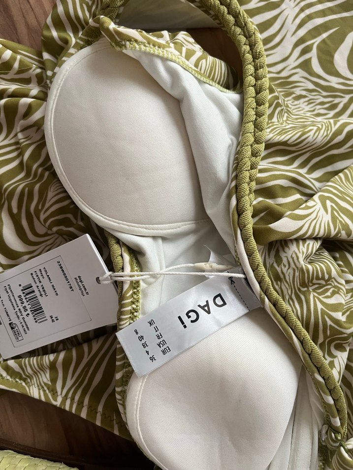 Kadın Khaki Zebra Desenli Bohem mayo - Görsel 4