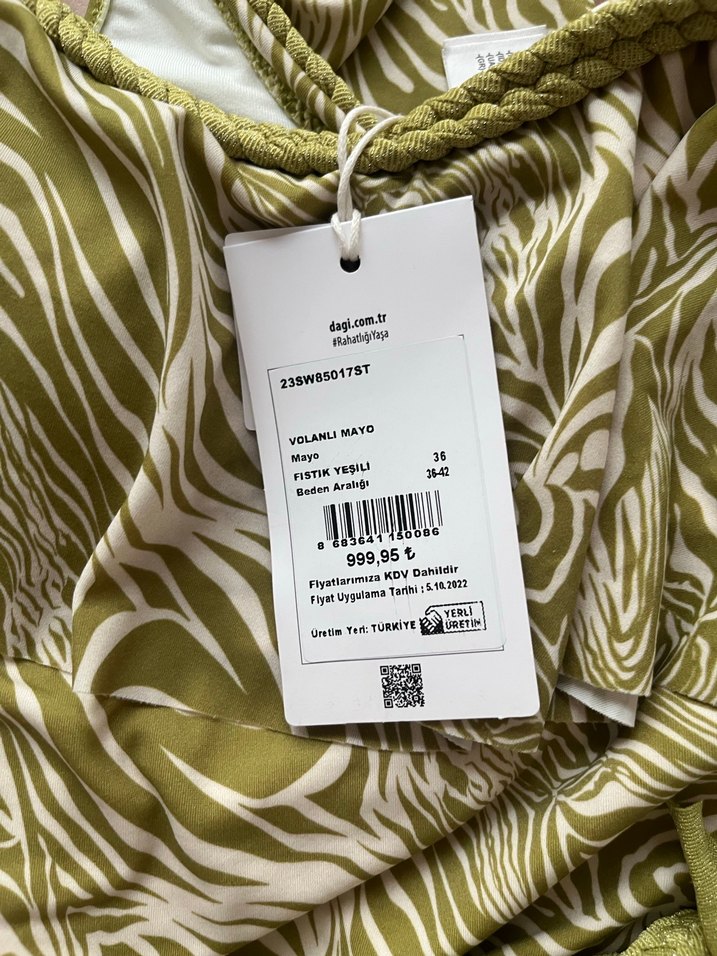 Kadın Khaki Zebra Desenli Bohem mayo - Görsel 2