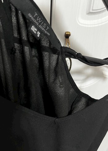 Siyah Drapeli İnce Askılı Kadın Tulum - Görsel 3