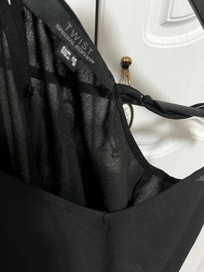 Siyah Drapeli İnce Askılı Kadın Tulum - Görsel 3