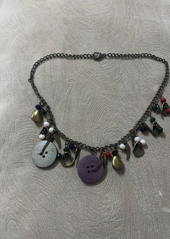 Uzun Çok Renkli Boncuklu Bohem Kolye - Görsel 2