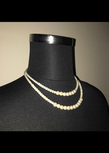 El Yapımı Beyaz İnci Kadın Kolye - Görsel 5